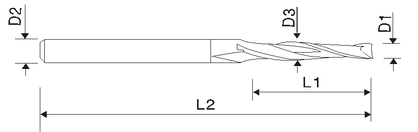 EMA15 2 Flute Square End Mill with Taper Neck