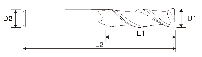 EMT10 2 Flute Carbide End Mill for Aluminum