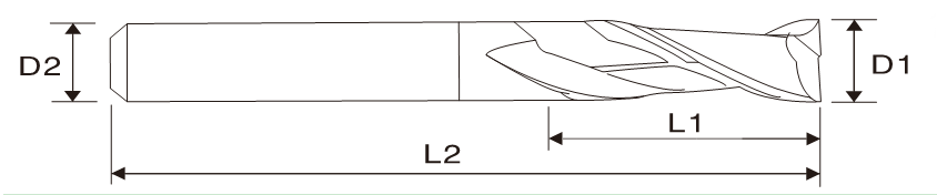 EMT02 2 Flute Carbide Router Bit, Long Length