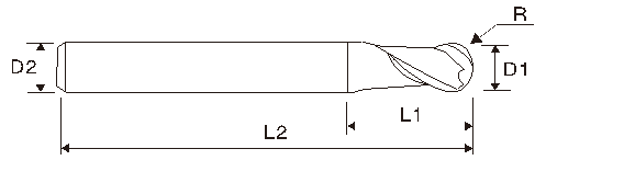 EMB06 Carbide Ball End Mill, Long Length