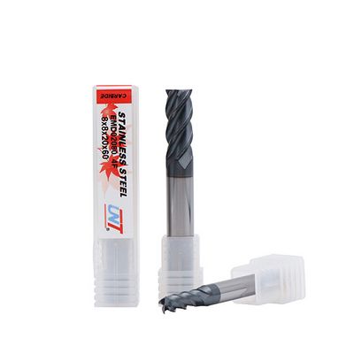 EMD02 Square 4 Flute Carbide End Mills, Titanium & Stainless Purpose