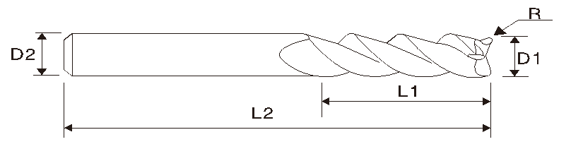 EME07 Corner Radius 3 Flute Alu-Mill Carbide