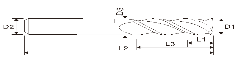 EMFC.02 Diamond Coated End Mill, 4 Flute Square End Mill with Neck