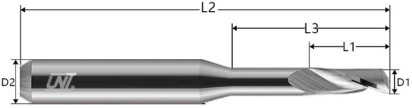 EMS 05 Single Flute End Mill, Long Neck